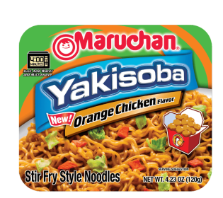 Maruchan Yakisoba Orange Chicken Flavor Noodles, 4.23 oz Shelf Stable Package